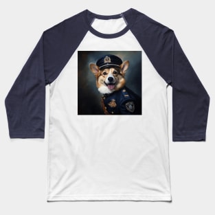Police Officer Corgi Baseball T-Shirt